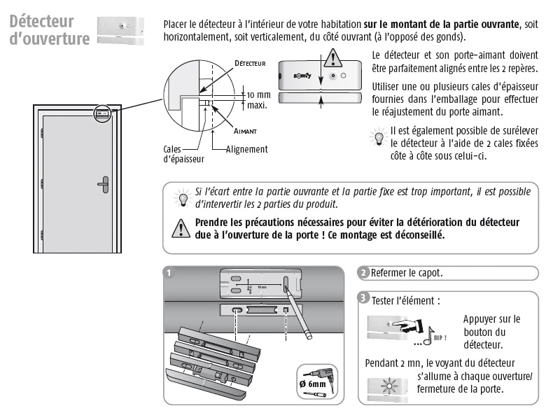 Fiche install d&eacute;tecteur d'ouverture
