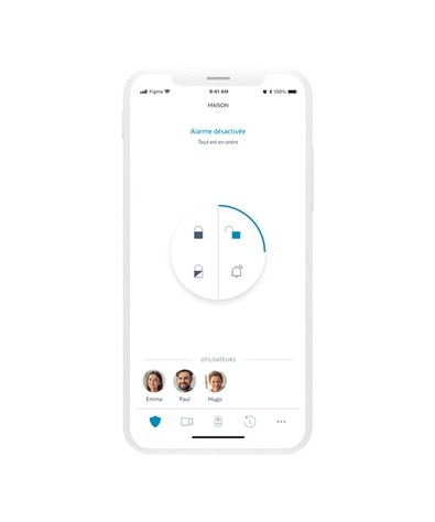 application somfy protect alarme écran smartphone désactivée